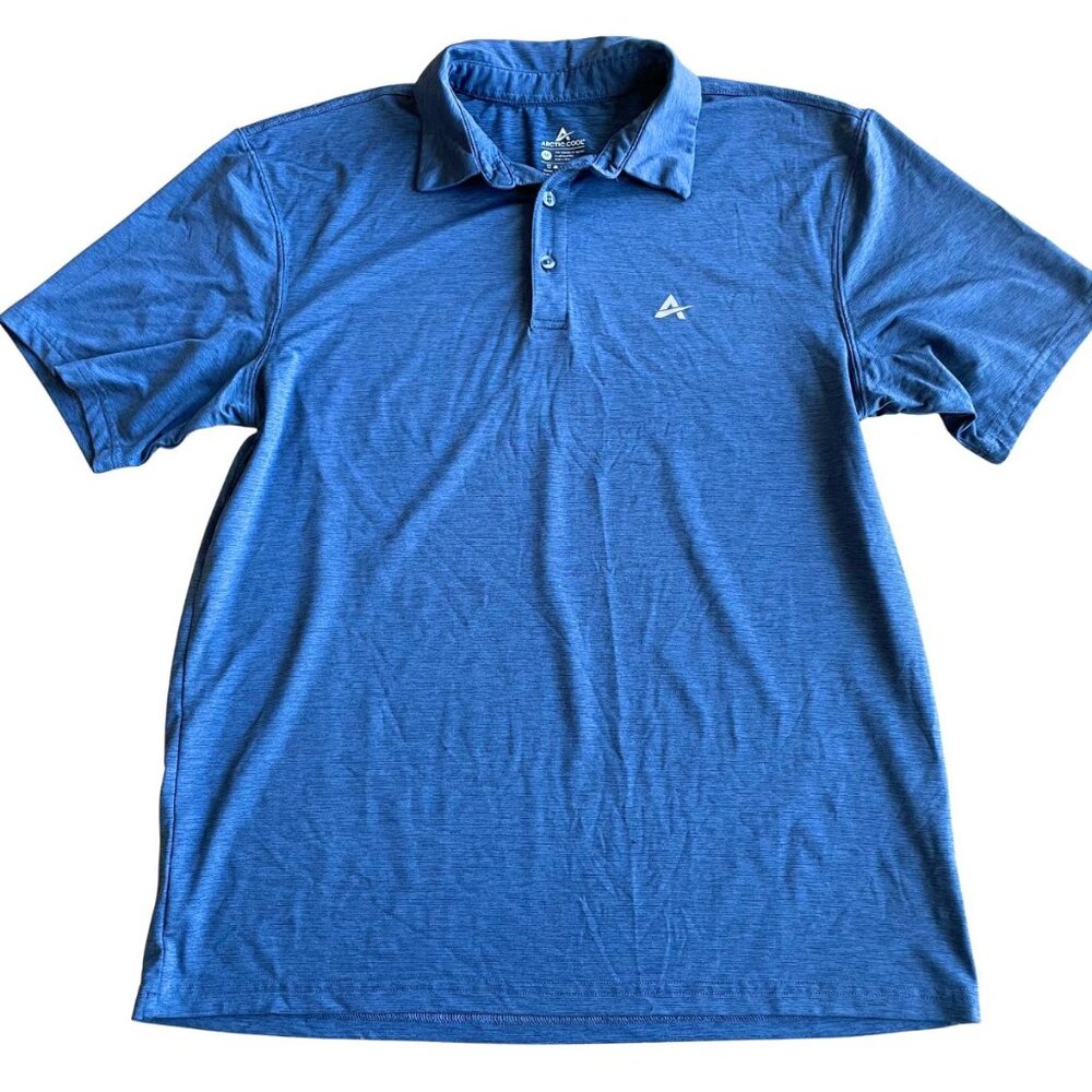 Arctic Cool Men's Blue Polo Short Sleeve Collared Shirt - Size Medium